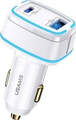 USAMS Ład. sam. 1xUSB+1xUSB-C C24 120W (only head) Fast Charge biały|white CC142TC02 (US-CC142) цена и информация | Зарядные устройства для телефонов | pigu.lt