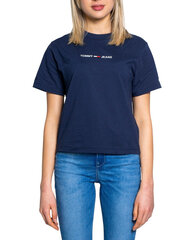 Tommy Hilfiger Jeans moteriški marškinėliai, mėlyni kaina ir informacija | Palaidinės, marškiniai moterims | pigu.lt