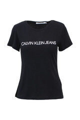 Футболка CALVIN KLEIN JEANS Embroidered Slogan Boyfriend Black J20J223701BEH 560077509 цена и информация | Женские футболки | pigu.lt