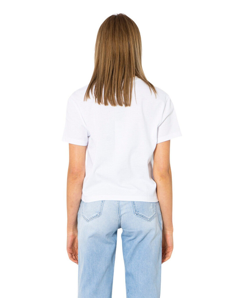 Marškinėliai moterims Tommy Hilfiger Jeans, balti kaina ir informacija | Palaidinės, marškiniai moterims | pigu.lt