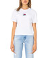Marškinėliai moterims Tommy Hilfiger Jeans, balti kaina ir informacija | Palaidinės, marškiniai moterims | pigu.lt