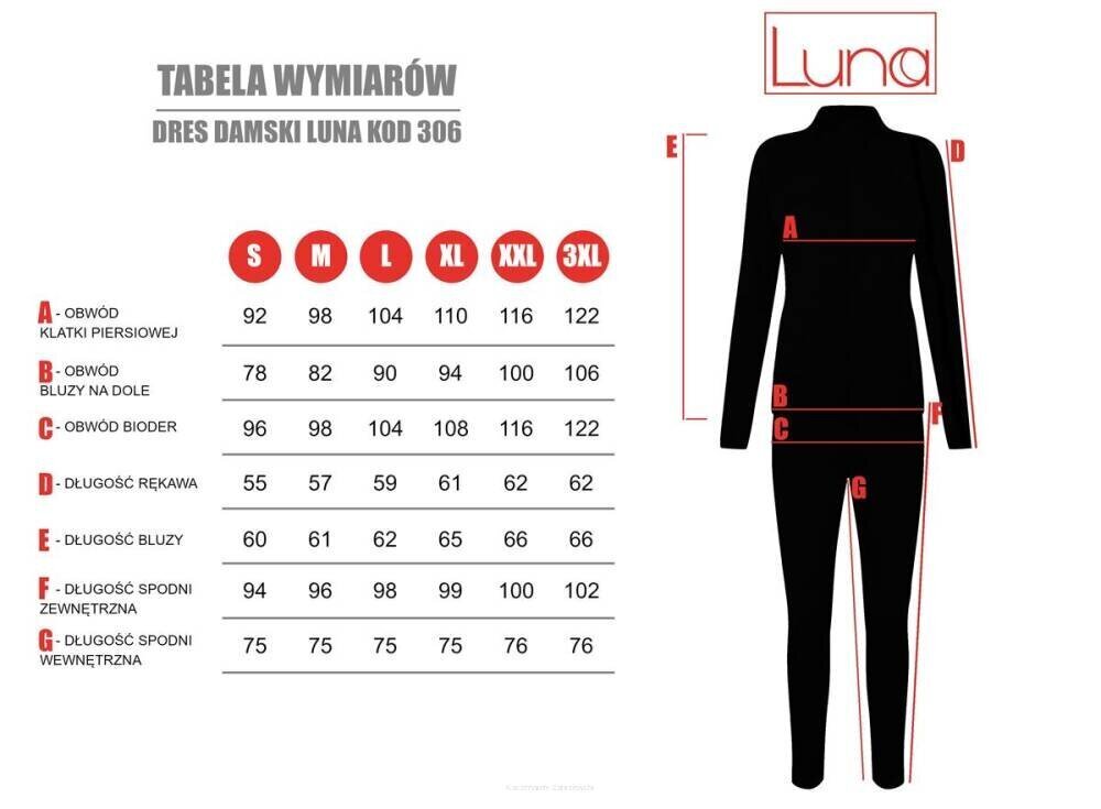 Kostiumėlis moterims Luna 306, juodas kaina ir informacija | Kostiumėliai moterims | pigu.lt