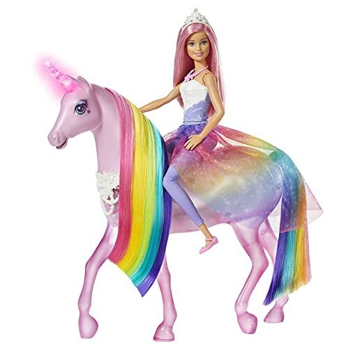 Barbie – „Dreamtopia Magic Light Unicorn“ su prisilietimo funkcija, šviesa ir garsu, lėlės žaislas ir lėlių priedai цена и информация | Žaislai mergaitėms | pigu.lt