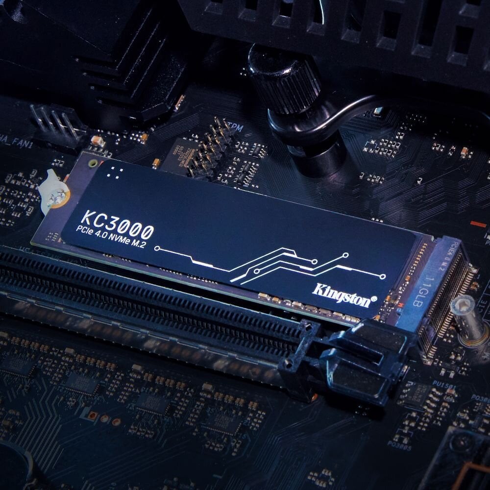 SSD|KINGSTON|KC3000|1TB|M.2|NVMe|3D TLC|Write speed 6000 MBytes/sec|Read speed 7000 MBytes/sec|TBW 800 TB|MTBF 1800000 hours|SKC3000S/1024G kaina ir informacija | Vidiniai kietieji diskai (HDD, SSD, Hybrid) | pigu.lt