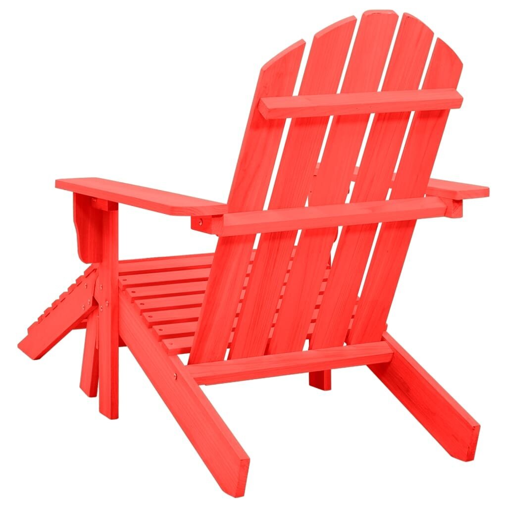 Sodo Adirondack kėdė su otomane, raudona kaina ir informacija | Lauko kėdės, foteliai, pufai | pigu.lt