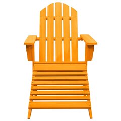 Sodo Adirondack kėdė su otomane, oranžinė kaina ir informacija | Lauko kėdės, foteliai, pufai | pigu.lt