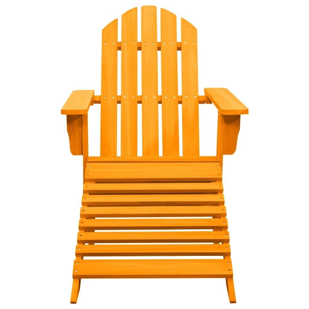 Sodo Adirondack kėdė su otomane, oranžinė kaina ir informacija | Lauko kėdės, foteliai, pufai | pigu.lt