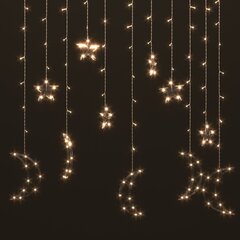 Girlianda žvaigždės ir mėnuliai kaina ir informacija | Kalėdinės dekoracijos | pigu.lt