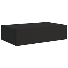 Sieninė lentyna su stalčiumi, 40x23,5x10 cm, juoda цена и информация | Полки | pigu.lt