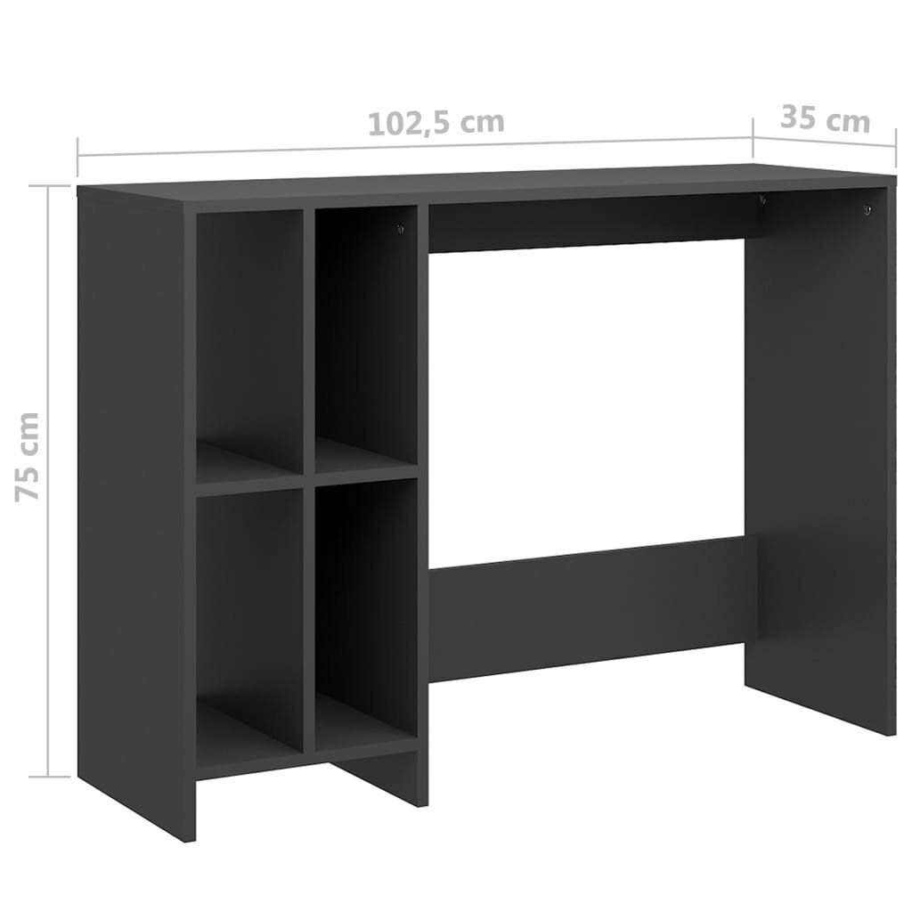 Kompiuterio stalas, 102,5x35x75 cm, pilkas kaina ir informacija | Kompiuteriniai, rašomieji stalai | pigu.lt