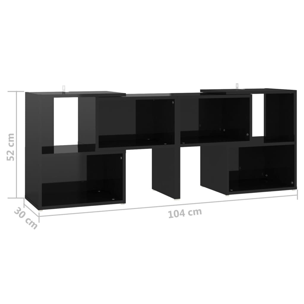 Televizoriaus spintelė, MDP, 104x30x52cm, juoda blizgi spalva kaina ir informacija | TV staliukai | pigu.lt