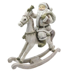 Дед Мороз на коне, серый, 20х8х21 см цена и информация | Ёлочные игрушки, верхушки | pigu.lt