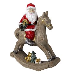 Дед Мороз с подарком на коне, коричневый, 25х11х30 см цена и информация | Ёлочные игрушки, верхушки | pigu.lt