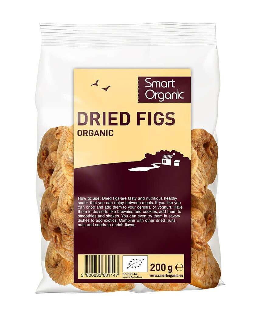 Džiovintos figos Smart Organic, 200 g kaina ir informacija | Riešutai, sėklos, džiovinti vaisiai | pigu.lt
