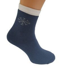 Женские махровые носки со снежинкой из люрекса (синие) цена и информация | Женские носки | pigu.lt