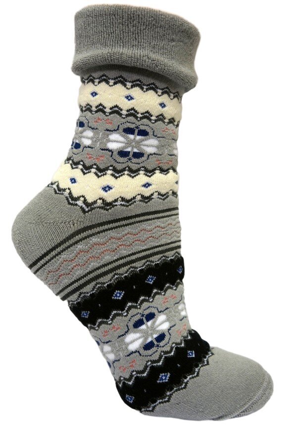 Šiltos kilpinės kojinės su atvartu, pilkos kaina ir informacija | Moteriškos kojinės | pigu.lt