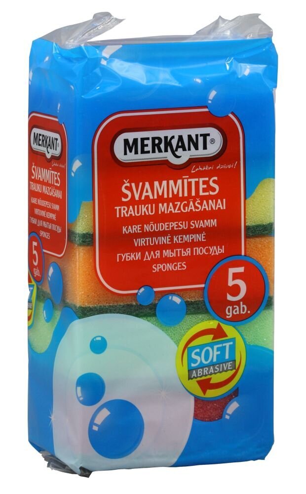 Kempinė šveistukas MERKANT 6x9x3 cm, 5 vnt. kaina ir informacija | Valymo reikmenys ir priedai | pigu.lt