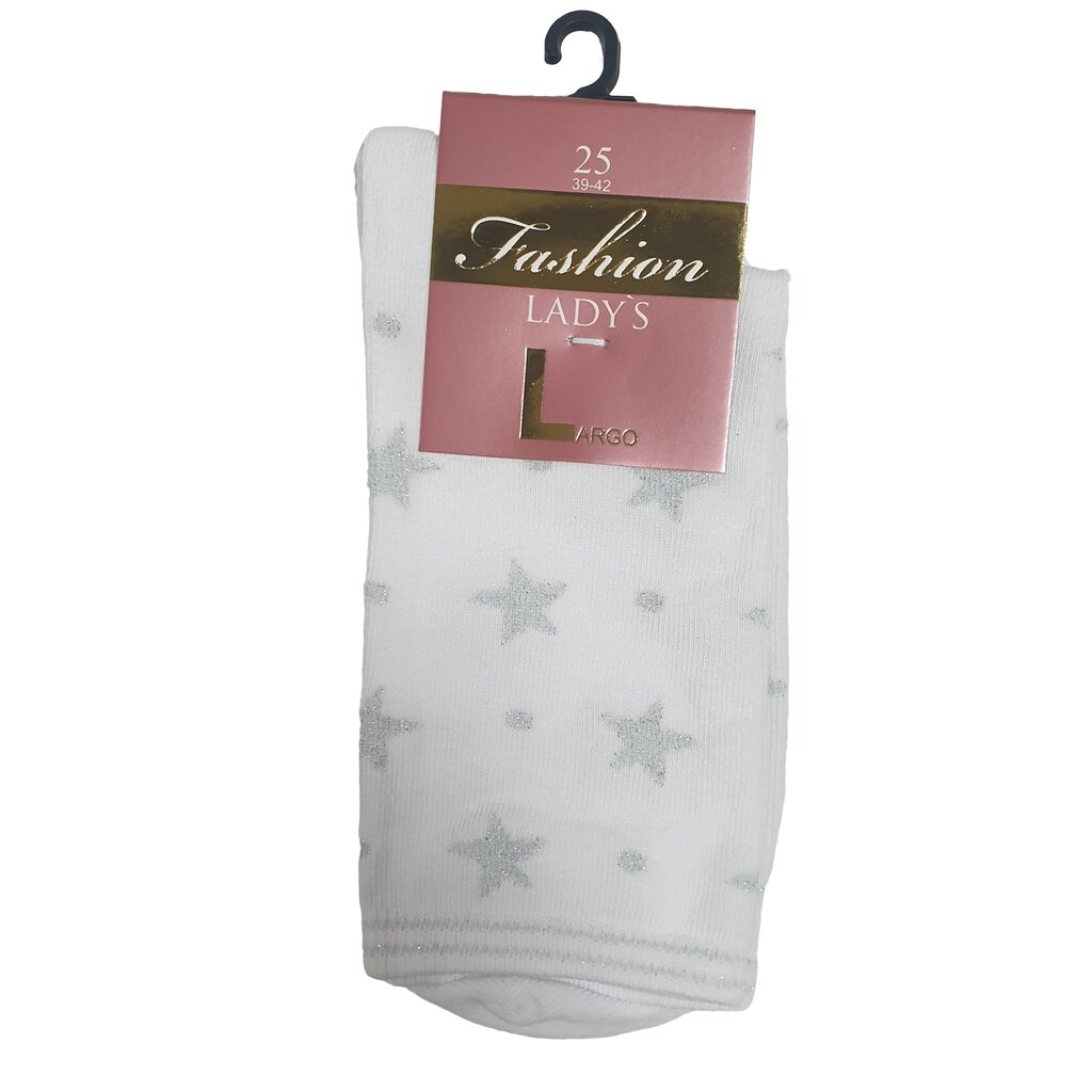 Kilpinės kojinės su lurekso žvaigždutėmis, baltos kaina ir informacija | Moteriškos kojinės | pigu.lt