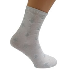 Женские махровые носки со звездами из люрекса (белые) цена и информация | Женские носки | pigu.lt