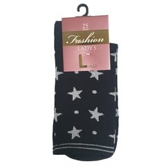 Женские махровые носки со звездами из люрекса (чёрные) цена и информация | Женские носки | pigu.lt