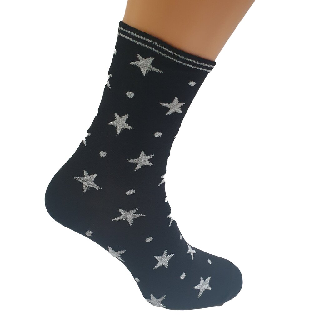 Kilpinės kojinės su lurekso žvaigždutėmis, juodos цена и информация | Moteriškos kojinės | pigu.lt