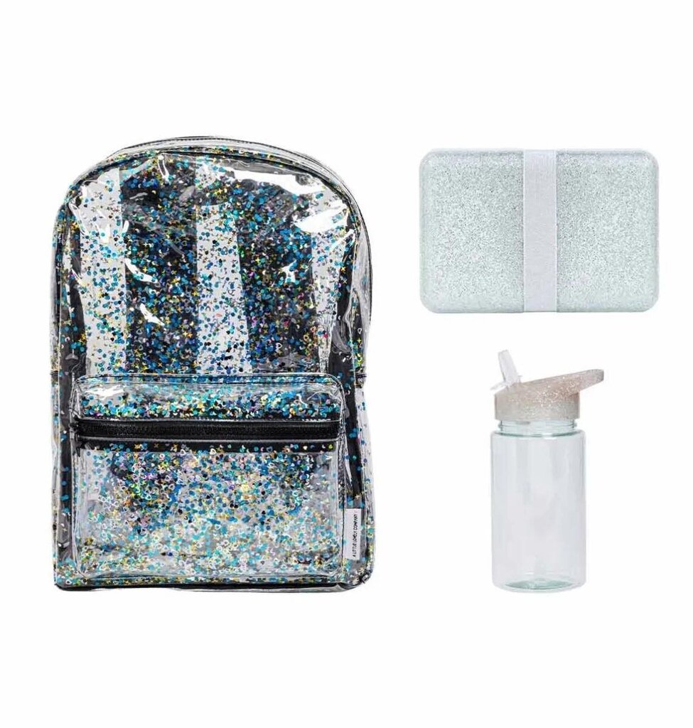 Kuprinė Glitter silver - A Little Lovely Company kaina ir informacija | Kuprinės mokyklai, sportiniai maišeliai | pigu.lt