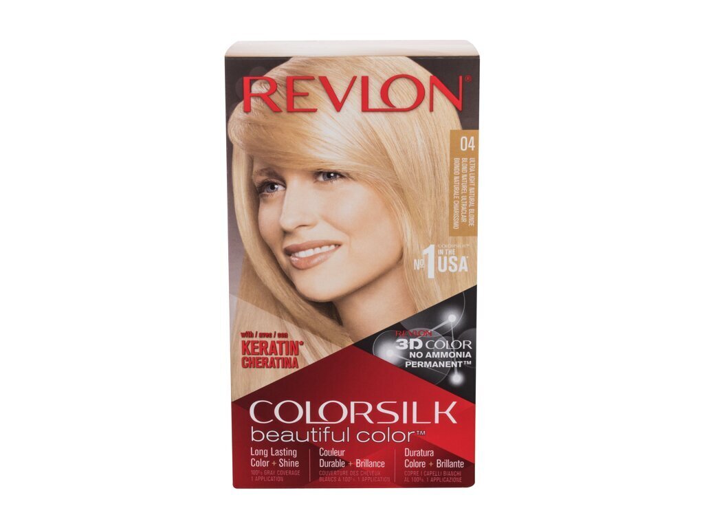 Plaukų dažai Revlon Colorsilk Beautiful Hair # 04 Ultra Light Natural Blonde цена и информация | Plaukų dažai | pigu.lt