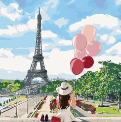 Kартина по номерам «Девушка в Париже», 40x40 см  цена и информация | Набор для рисования по номерам | pigu.lt