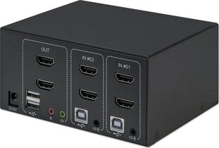 KVM переключатель Manhattan HDMI/USB 2x1 Dual-Monitor Video 4K*30Hz цена и информация | Коммутаторы (Switch) | pigu.lt