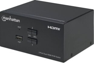 KVM переключатель Manhattan HDMI/USB 2x1 Dual-Monitor Video 4K*30Hz цена и информация | Коммутаторы (Switch) | pigu.lt