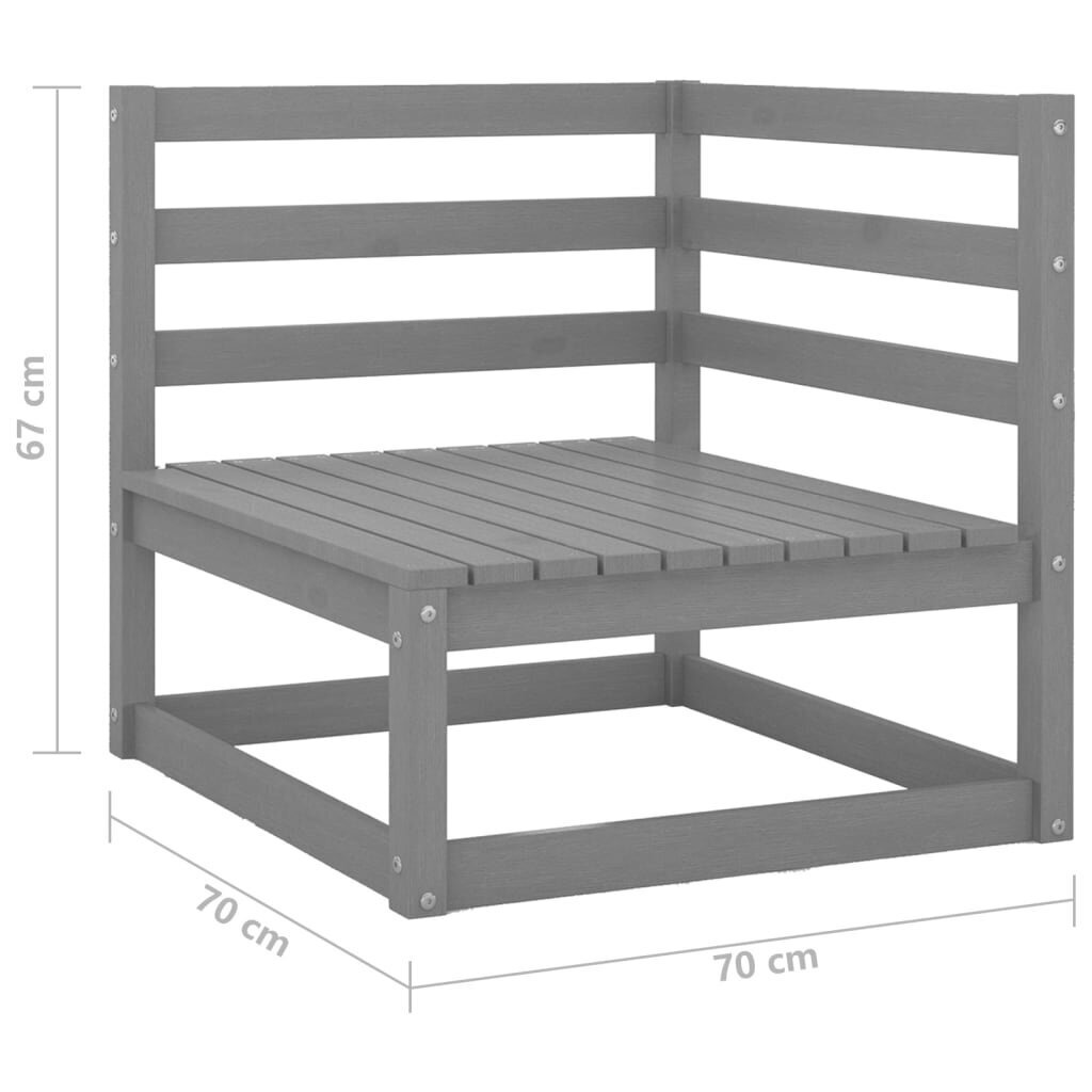 Keturvietė sodo sofa, pilka kaina ir informacija | Lauko kėdės, foteliai, pufai | pigu.lt