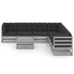 Комплект уличной диванной мебели, 17 частей, искусственный ротанг, серый цена и информация | Комплекты уличной мебели | pigu.lt