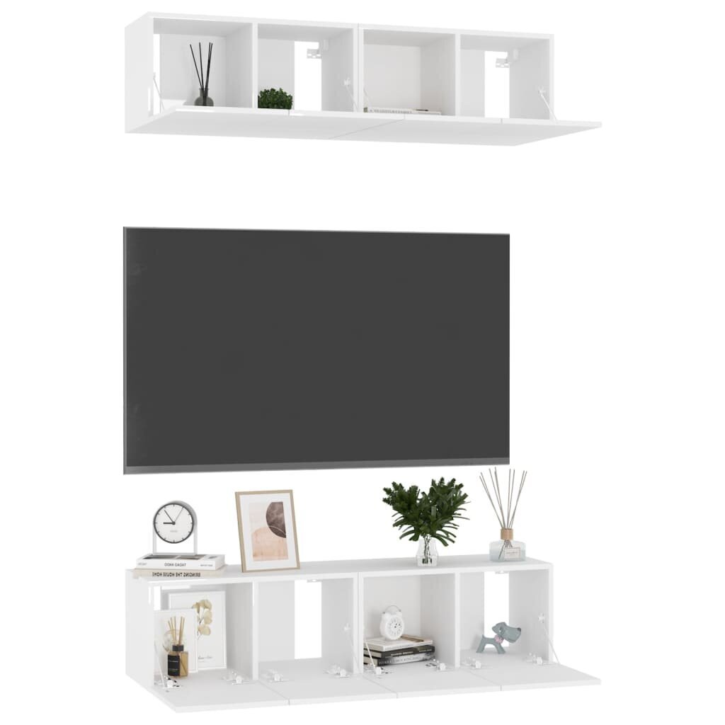Televizoriaus spintelės, 60x30x30 cm, 4 vnt, rudos kaina ir informacija | TV staliukai | pigu.lt
