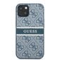 Guess PU 4G Printed Stripe Case, skirtas iPhone 13 Mini, mėlynas kaina ir informacija | Telefono dėklai | pigu.lt