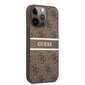 GUHCP13L4GDBR Guess PU 4G Printed Stripe Case, skirtas iPhone 13 Pro, rudas kaina ir informacija | Telefono dėklai | pigu.lt