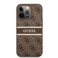 GUHCP13L4GDBR Guess PU 4G Printed Stripe Case, skirtas iPhone 13 Pro, rudas kaina ir informacija | Telefono dėklai | pigu.lt