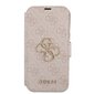 GUBKP13L4GMGPI Guess PU 4G Metal Logo Book Case, skirtas iPhone 13 Pro, rožinis kaina ir informacija | Telefono dėklai | pigu.lt