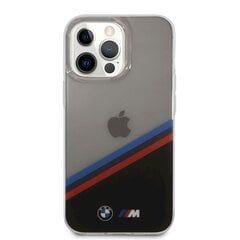 BMHCP13XMHLPK BMW M PC/TPU Tricolor Stripes Case, skirtas iPhone 13 Pro Max, skaidrus kaina ir informacija | Telefono dėklai | pigu.lt