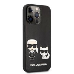 Karl Lagerfeld and Choupette PU Leather Case, skirtas iPhone 13 Pro, juodas kaina ir informacija | Telefono dėklai | pigu.lt