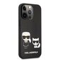 Karl Lagerfeld and Choupette PU Leather Case, skirtas iPhone 13 Pro Max, juodas цена и информация | Telefono dėklai | pigu.lt