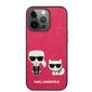 Karl Lagerfeld and Choupette PU Leather Case, skirtas iPhone 13 Pro Max, rožinis kaina ir informacija | Telefono dėklai | pigu.lt