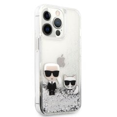 Чехол KLHCP13LGKCS Karl Lagerfeld Liquid Glitter Karl and Choupette Case for iPhone 13 Pro Silver цена и информация | Чехлы для телефонов | pigu.lt