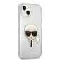 Karl Lagerfeld TPU Full Glitter Karl Head Case, skirtas iPhone 13 mini, sidabrinis kaina ir informacija | Telefono dėklai | pigu.lt