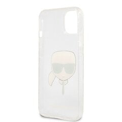 Karl Lagerfeld TPU Full Glitter Karl Head Case, skirtas iPhone 13 mini, sidabrinis kaina ir informacija | Telefono dėklai | pigu.lt