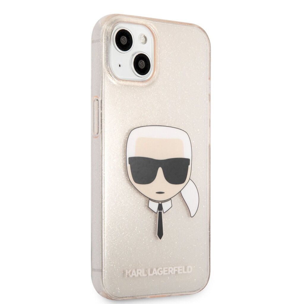 Чехол KLHCP13SKHTUGLGO Karl Lagerfeld TPU Full Glitter Karl Head Case for  iPhone 13 mini Gold цена | pigu.lt