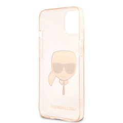 Karl Lagerfeld TPU Full Glitter Karl Head Case, skirtas iPhone 13 mini, auksinis kaina ir informacija | Telefono dėklai | pigu.lt