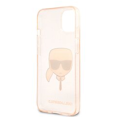 Karl Lagerfeld TPU Full Glitter Karl Head Case, skirtas iPhone 13, auksinis kaina ir informacija | Telefono dėklai | pigu.lt