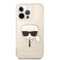 Karl Lagerfeld TPU Full Glitter Karl Head Case, skirtas iPhone 13 Pro Max, auksinis цена и информация | Telefono dėklai | pigu.lt