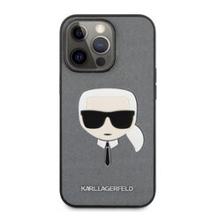 Karl Lagerfeld PU Saffiano Karl Head Case, skirtas iPhone 13 Pro, sidabrinis kaina ir informacija | Telefono dėklai | pigu.lt
