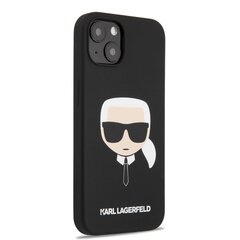 Karl Lagerfeld Liquid Silicone Karl Head Case, skirtas iPhone 13, juodas kaina ir informacija | Telefono dėklai | pigu.lt